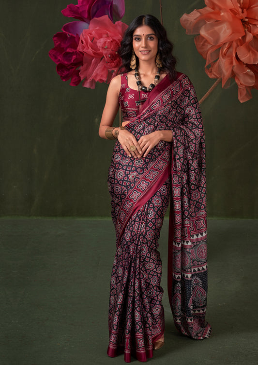 Printed Designer Saree With Blouse Piece (KASTOR413001)