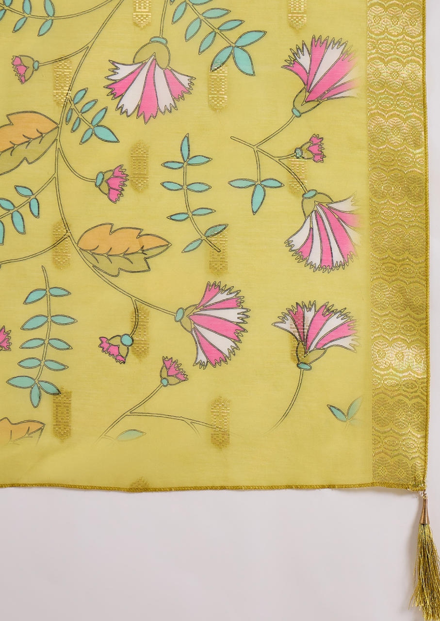 VredeVogel Women Kurta and Pant Dupatta Sets (VC9740)