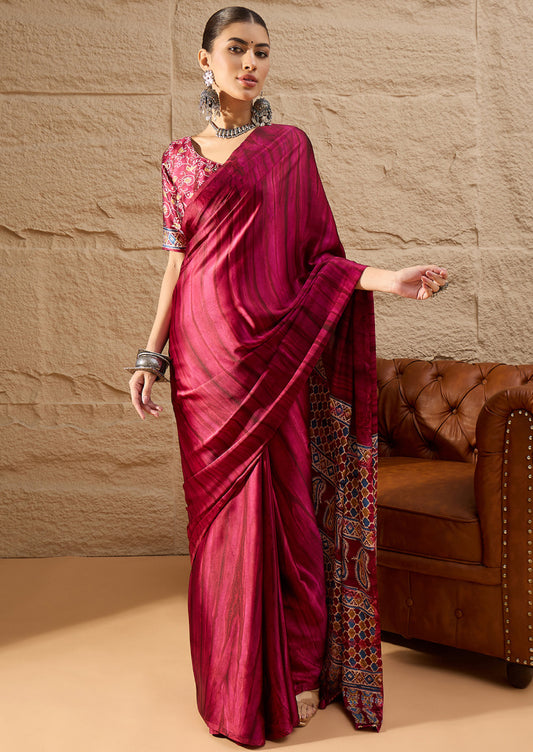 Printed Designer Saree With Blouse Piece (PRISM201)