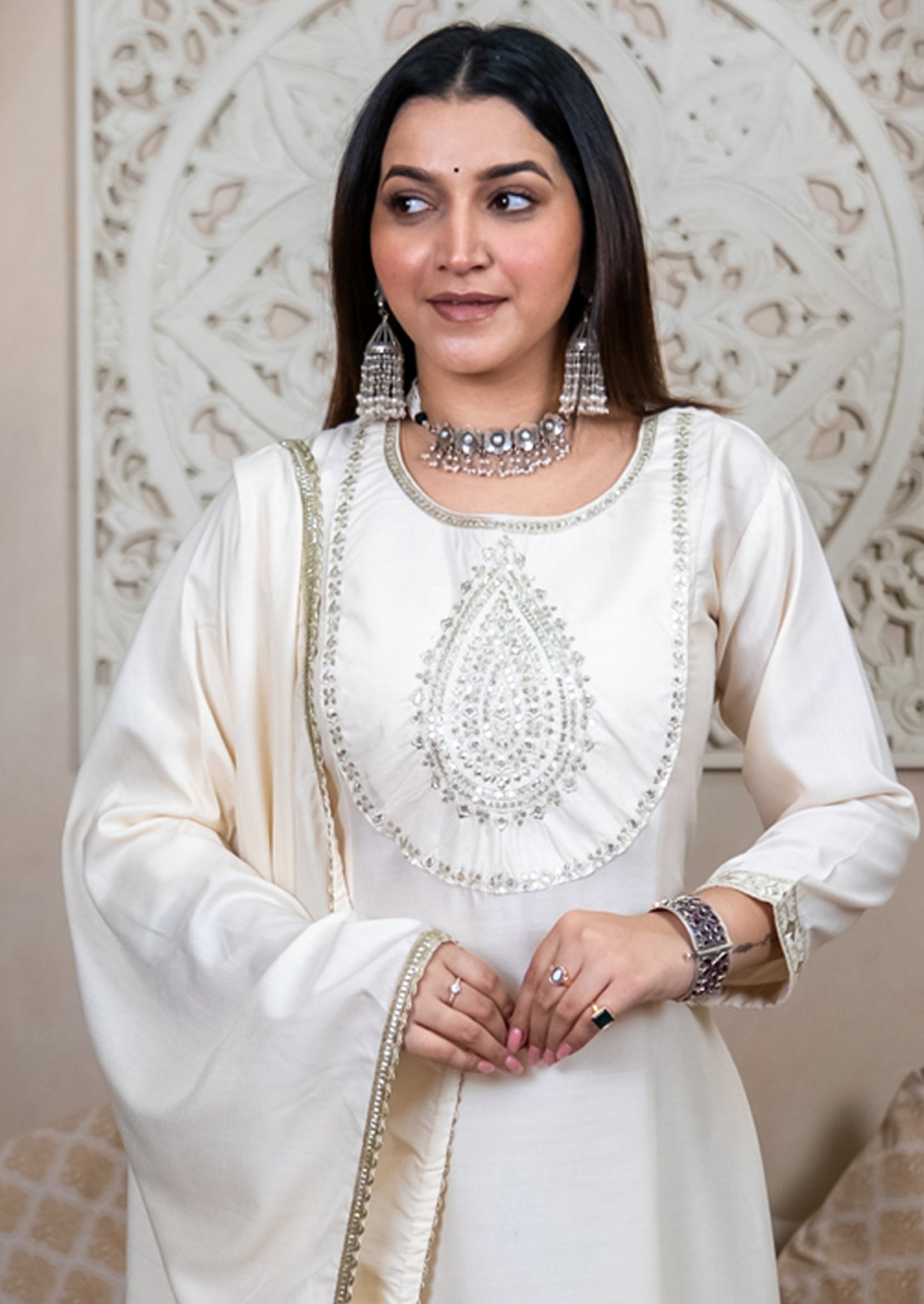 Sharvani Anarkali Kurta and Pant Dupatta Set (VV-9723)